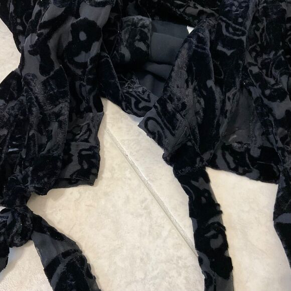 Coldwater Creek Velvet Burnout Blouse top petite XL whimsy Goth Fairy Grunge - Picture 12 of 12